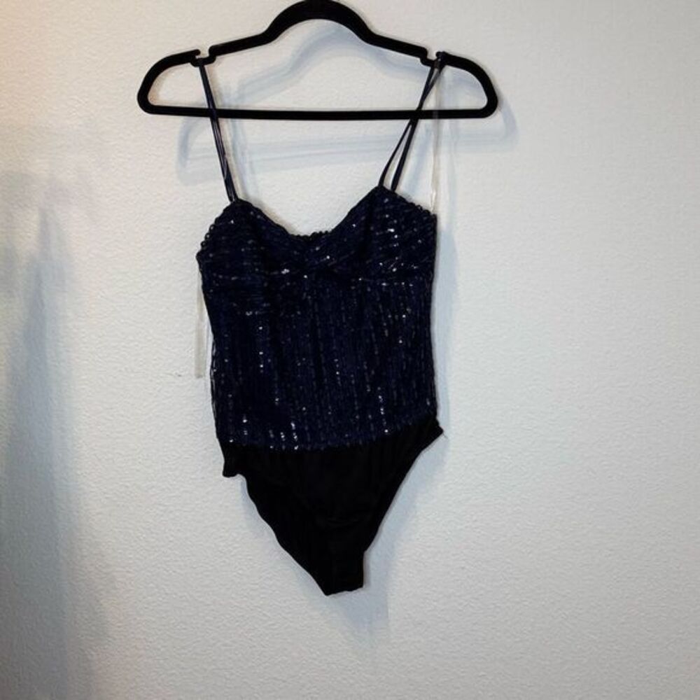 Navy Sequin Bodysuit